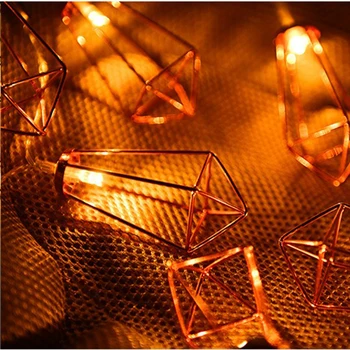 PIron Metāla Dimanta LED String Gaismas Vainags Akumulatora Barošanu Ziemassvētku Brīvdienu Puse Dārza Mājas Apdare, LED Laternu Gaismas