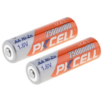PKCELL 12pcs/daudz AA Uzlādējamas baterijas NIZN AA 2500mWh NI-Zn 1.6 V AA Baterijas Kamerām Rotaļlietas