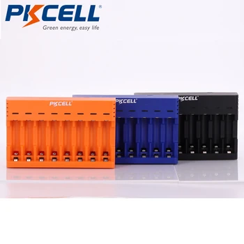 PKCELL 8 slots Smart akumulatoru Lādētāji AA AAA Lādētāji, USB neatkarīgs maksu par AA/AAA 1,2 V NIMH NICD Bateriju Lādētāju LED