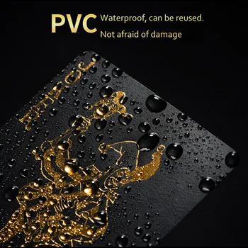 Plastikas Kārtis, Pokera Zelta Folijas Pārklājumu Poker Black Spēļu Kārtis Ūdensizturīgs PVC Burvju Plastikāta Kartes, Baralho Klāja Azartspēļu
