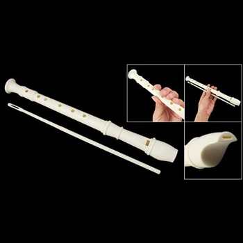 Plastmasas Mūzikas Instrumentu, 6 Caurumi Flauta Flageolet Balts