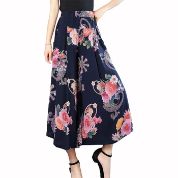 Plaša Kāju Bikses Sieviešu Vasaras 2019 Gadījuma Drukāt Streetwear Augsta Vidukļa Biksēm Gadījuma Ziedu Pludmales Bikses
