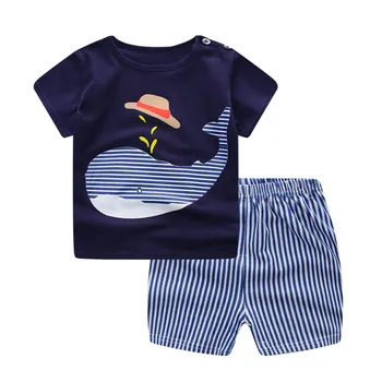 Pleds Baby Girl Apģērbu Vasaras 2019 Jaundzimušais Zēns, Apģērbu Komplekts Kokvilnas Bērnu Drēbes, Uzvalki Krekls+Bikses Pleds Zīdaiņu Apģērbu Komplekts