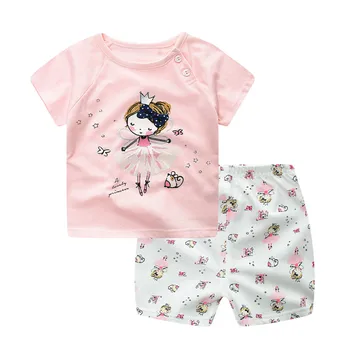Pleds Baby Girl Apģērbu Vasaras 2019 Jaundzimušais Zēns, Apģērbu Komplekts Kokvilnas Bērnu Drēbes, Uzvalki Krekls+Bikses Pleds Zīdaiņu Apģērbu Komplekts