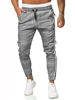 Pleds Joggers Bikses Vīriešiem Lentes Bikses 2020. Gadam Streetwear Harēma Bikses Cēloņu Kravas Bikses, Treniņbikses Hip Hop Vīriešu Apģērbs