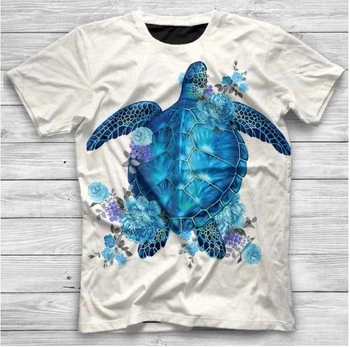 PLstar Cosmos 3DPrint Polinēziešu Jūras Bruņurupucis Tetovējums Hibiscus Harajuku Streetwear Dzimtā Unisex Smieklīgi Tshirts Īsām piedurknēm -w1
