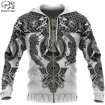 PLstar Cosmos 3DPrint Vikingu Bruņas Vilks, Krauklis Tetovējumiem instalācija, tiks Harajuku Streetwear Unisex Smieklīgi Zip Hoodies/Krekls/Jaka-a3