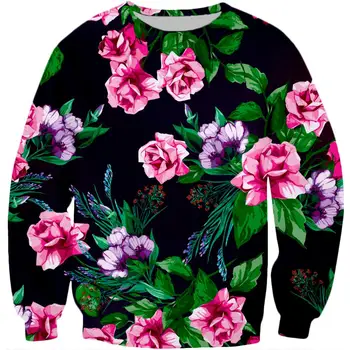 PLstar Cosmos Zīmolu apģērbu 2018 Jaunu stilu Vīriešu Modes garām piedurknēm krekls ziedi 3d Drukas Vīriešu Sieviešu Ikdienas džemperis