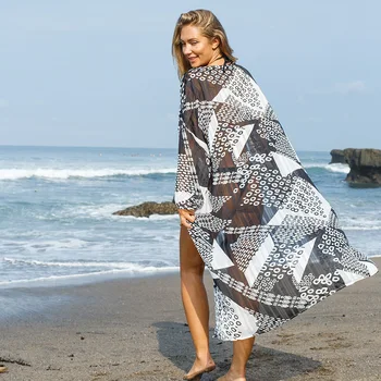 Pludmales Cover up ir 2021. Drēbes De Plage Beachwear Peldkostīmu uz augšu Cape Pludmales Tunika Mājas Gadījuma Kleita Sarong Pareos Bikini uz augšu