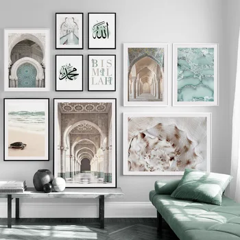 Pludmales Marokas Tuksneša Galerija Musulmaņu Islama Mākslas Audekls Gleznošanai Ziemeļvalstu Plakāti Un Izdrukas Sienas, Attēlus Dzīvojamā Istaba Dekori