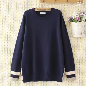 Plus lieluma O apkakli, trikotāžas, sieviešu mīksti džemperi ir 2021. jaunas ziemas gadījuma dāmas trikotāžas navy debess zila, haki džemperis sieviešu džemperi