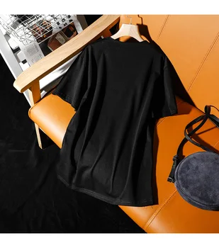 Plus Lieluma Sievietēm Estētisko Apģērbu Vasaras Cartton Cūku Briljantiem T-kreklu Ropa Mujer Urbšanas Streetwear T Black Topi, t-veida, T183