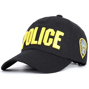 POLICIJAS vēstulē kokvilnas tētis cepuri NYC izšuvumi beisbola cepure Snapback unisex ēnā klp retro ikdienas cepure, āra vāciņi