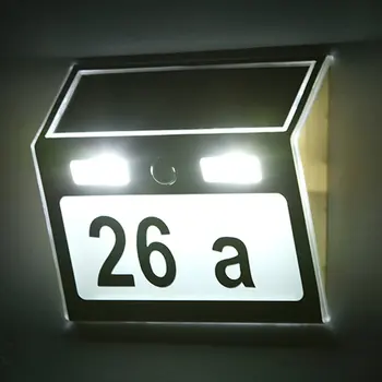 Polisilīcija mājas numurs lampa, Solar Power LED Gaismas Zīmi House Hotel Durvju Adrese Plāksne Numuru Cipariem Plate
