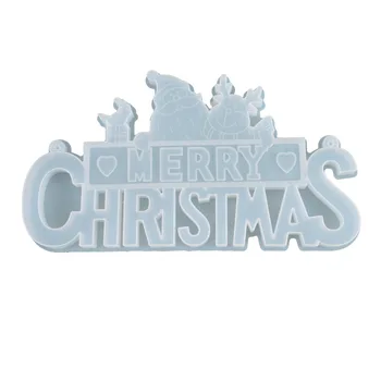 Pomādes Veidnes Kūka Dekorēšanas Kristāla Epoksīda Pelējuma Sveķu Pelējuma Ziemassvētku Dekori Ziemassvētku Vecīša Vēstuli Sarakstā, Silikona Veidnes
