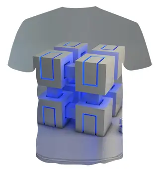 Populārs moderns T-krekls ģeometriskā square t-krekls vīriešu vienkāršu vēstuli atdzist 3D unikālo drukāt vīriešu top s-6xl