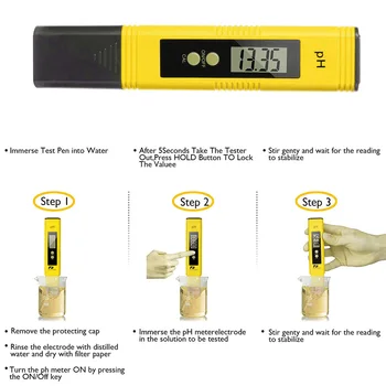 Portatīvais Digitālais LCD PH-Metrs Pildspalva augstas precizitātes PH skābums PH mērītājs monitoringa instruments, lai ūdens kvalitātes testēšanas iekārtas
