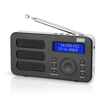 Portatīvais Digitālais Radio augusts MB225 DAB/DAB +/FM RDS Funkcija Dual Signalizācija Stereo/Mono Skaļrunis, Uzlādējamo Akumulatoru ar LCD