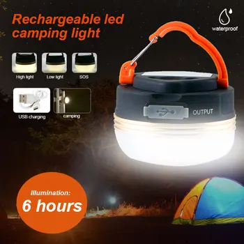 Portatīvo 3 Režīmu 300lm USB Uzlādējams LED Kempinga Lampas Telts Āķis Gaismas Āra Laterna Kempinga Lampas Avārijas lukturi