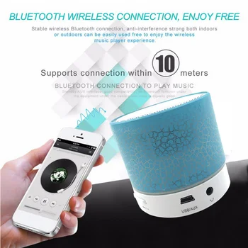 Portatīvo Bezvadu Maza LED Bluetooth Skaļruņi Mini Mūzikas Audio TF USB FM Gaismas Stereo Skaņas Skaļrunis, Lai Tālruni Xiaomi ar Mic