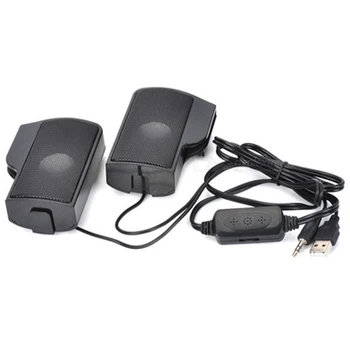 Portatīvo Clip-On USB Powered Stereo Skaļrunis Soundbar Piezīmjdatoru Klēpjdators, Desktop PC Tablet