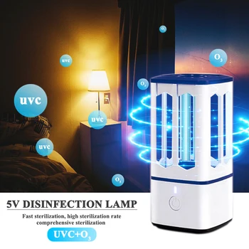 Portatīvo Germicidal UVC Lampas UV Sterilizer Ultravioletās Dezinfekcijas Lampas, UVC+Ozona 5V, 1000mA USB Lādējamu