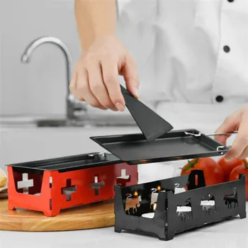 Portatīvo Oglekļa Tērauda Non-Stick Siers Mini Virtuves Grilēšanas Rīku, Piknika Cepšanas Paplātes Grila Plāksnes Āra Kempings Trauki