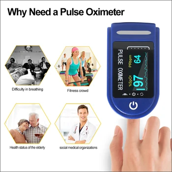 Portatīvo Pirkstu Pulsa oksimetru Asins Skābekļa Piesātinājumu metru Pirkstu Pulsoximeter SPO2 Monitors Oximeter OLED Displeju veciem cilvēkiem
