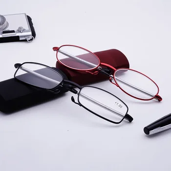Portatīvo Salokāmo Lasīšanas Brilles Rotācijas Brilles Gadījumā Modes Kabatas Presbyopic Vintage Frmae +1.0 1.5 2.0 2.5 3.0 3.5 4.0