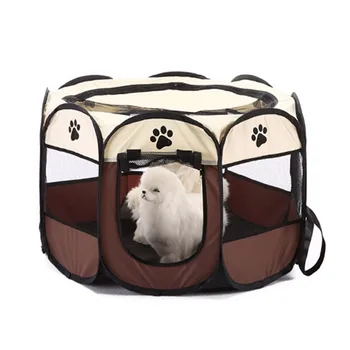 Portatīvo Salokāmo Pet telts Dog House Būris Suņu Kaķu Telti Sētiņa Kucēns Audzētava Viegli Darbību Astoņstūra Žogs