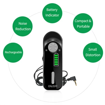 Portatīvo Uzlādējams Mini Digitālais Dzirdes aparāts, Skaņas Pastiprinātāji 2,5 mm Vadu Auss Aids Veciem Dzirdes traucējumiem USB Maksas