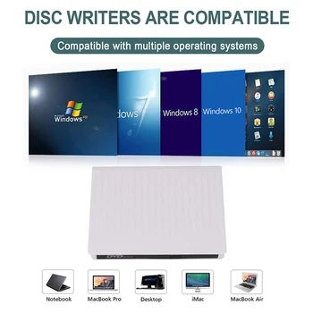 Portatīvo Ārējo DVD Disku, USB 3.0 Portable CD/DVD+/-RW Disku/DVD Atskaņotāju Portatīvo DATORU Der MAC CD ROM Saderīgs Rakstītājs