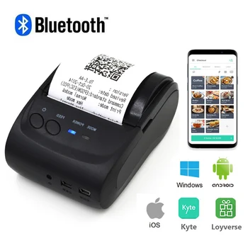 Portatīvā Bluetooth Pos Saņemšanas Siltuma Svītrkodu Printeri 58mm Mini Impressora Termica Mašīna Stampante Portatile Mobilo Tālruni