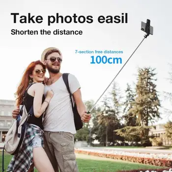 Portatīvā Bluetooth Selfie Stick Pagarināt Monopod ar Mobilā Tālruņa Skaistumu, Lampas Mini Statīvu Bezvadu Selfie Stick