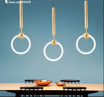 Post-moderns restorāns apli lustra Ziemeļu gaismas luksusa dzīvojamās istabas kārta lampas personības radošo joslā gredzenu lustra