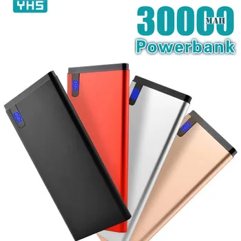Power Bank 30000mAh Portatīvo Liela Jauda, Ultra-plānas Āra Ceļojumu Powerbank Tālruņa Lādētājs ar LCD Digitālo Displeju Viedtālrunis