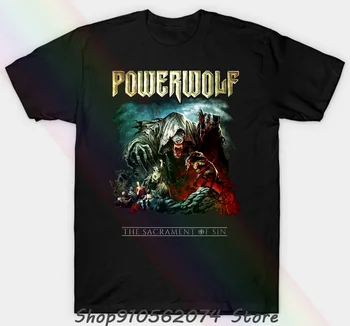 Powerwolf svētā Vakarēdiena Black S Galvu Unisex T-krekls, Kakla Siltāks