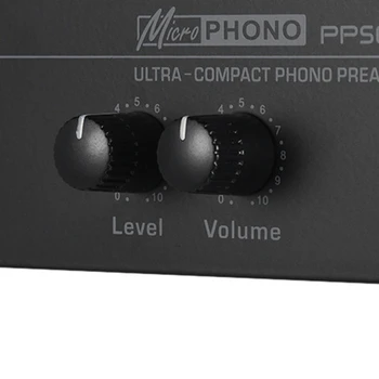 Pp500 Ultra-Kompaktās Phono Preamp Preamplifier ar Līmeni & Skaļuma Kontrole Rca Ieejas & Izejas, 1/4 Collu Trs Izejas Saskarnes,Es