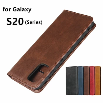 Premium Ādas somiņa Samsung Galaxy S20 Plus Ultra, Flip gadījumā kartes īpašniekam Maksts Magnētisko pievilkšanas uz Lietu Seifa Lieta