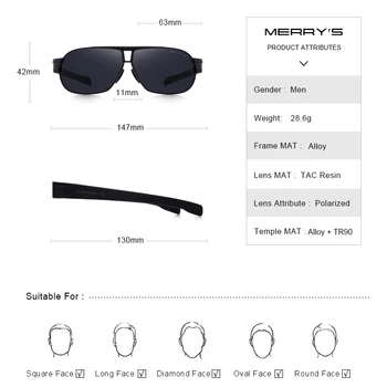 PRIECĪGUS Modes Vīrieši HD Polarizētās Saulesbrilles, TR90 Kājas Braukšanas Brilles UV400 Aizsardzība S8506N