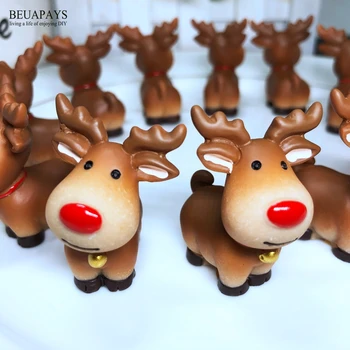 Priecīgus Ziemassvētku dāvanu kastē ziemassvētki elk puses dod priekšroku, apdare Santa Klauss Miniatūras Figūriņas Rotājumu DIY Ziemassvētku Eglīte Kulons