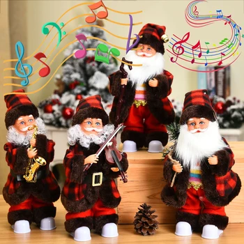 Priecīgus Ziemassvētku Rotājumi Mājās Jaunu Muzikālu Elektriskā Santa Ziemassvētku Rotaļlietas Bērniem Laimīgu Jauno Gadu Ir 2021. Navidad Natal