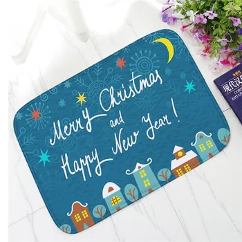 Priecīgus Ziemassvētkus Iespiesti Grīdas Paklāji pretslīdes Paklāji Karikatūra Laimīgu Jauno Gadu Paklāji Doormat Vannas istabas Paklājs, Virtuves Mat Dāvanu