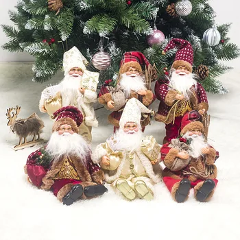 Priecīgus Ziemassvētkus Santa Claus Dekorēšanai Ziemassvētku Dāvanu, Rotājumu Sēdēja Pastāvīgā Santa Claus Apdare Festivāls Piegādes HM27