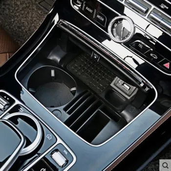 Priekš Mercedes Benz C class W205 GLC Klases X253 E Klases W213 Auto Stils Interjerā Uzglabāšanas kaste Tases turētājs, Renes Piederumiem, 1GAB.