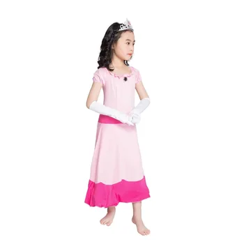 Princese Persiku Kostīmu Deluxe Bērnu Princese Persiku Bros Puse Cosplay Karaļa tērpu Halloween Kostīmi Tērpi Bērniem
