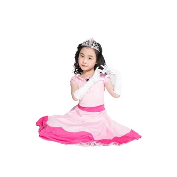 Princese Persiku Kostīmu Deluxe Bērnu Princese Persiku Bros Puse Cosplay Karaļa tērpu Halloween Kostīmi Tērpi Bērniem