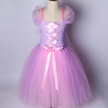 Princese Rapunzel Tutu Kleitu Bērniem Cosplay Rapunzel Kostīms Bērniem Tutu Kleitas Meitenēm Halloween Dzimšanas dienas svinības Drēbes 2-12