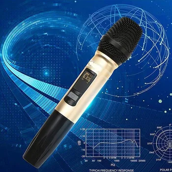 Pro Ux2 Uhf Bezvadu Mikrofonu Sistēma Rokas Led Uhf Mikrofons Skaļrunis Ar Pārnēsājamu Usb Uztvērējs Ktv Dj Runas Pastiprinātājs Re