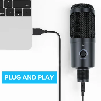 Profesija studio Kondensatora Mikrofons Mājas Karaoke USB Mikrofons PC, Klēpjdators, Datora Ierakstīšanas mikrofons ar Pop Filtru